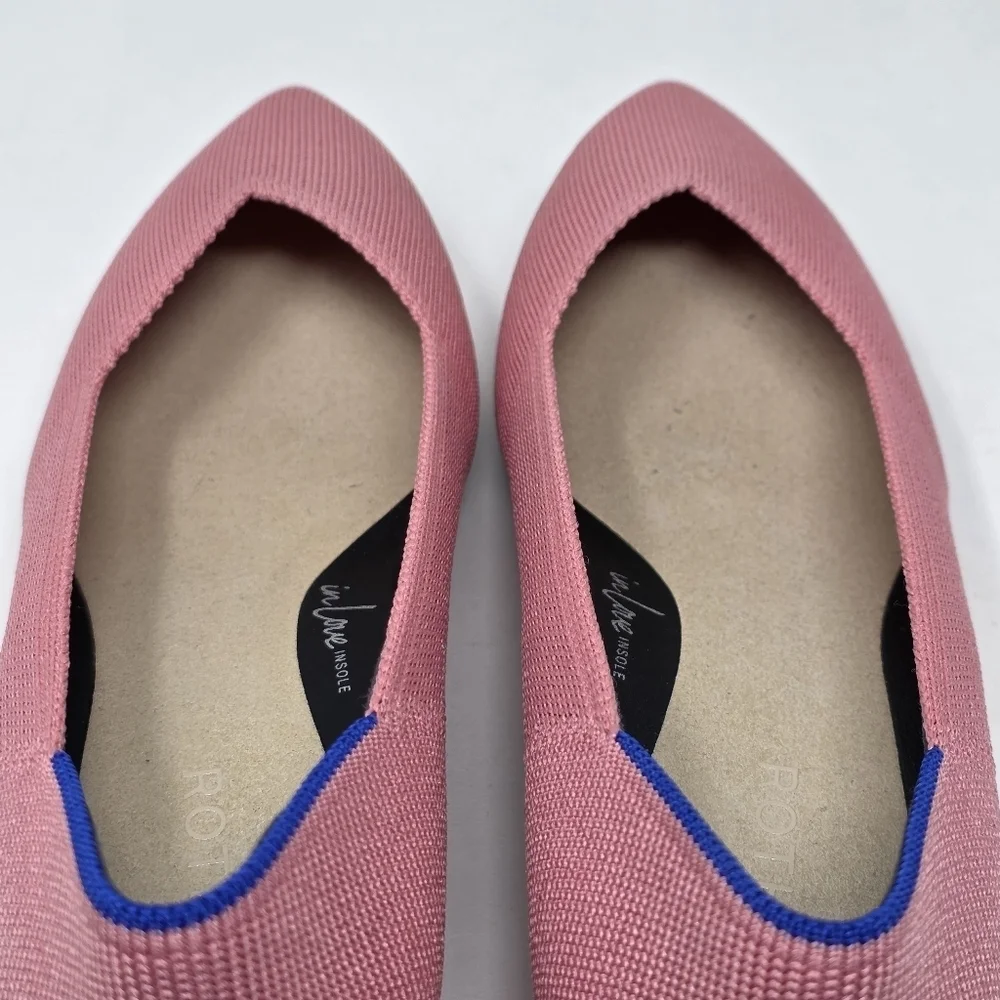 Rothy's Rosepoint Textured Pointed-Toe Low Block Heels